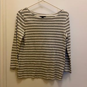 J Crew crewneck striped shirr